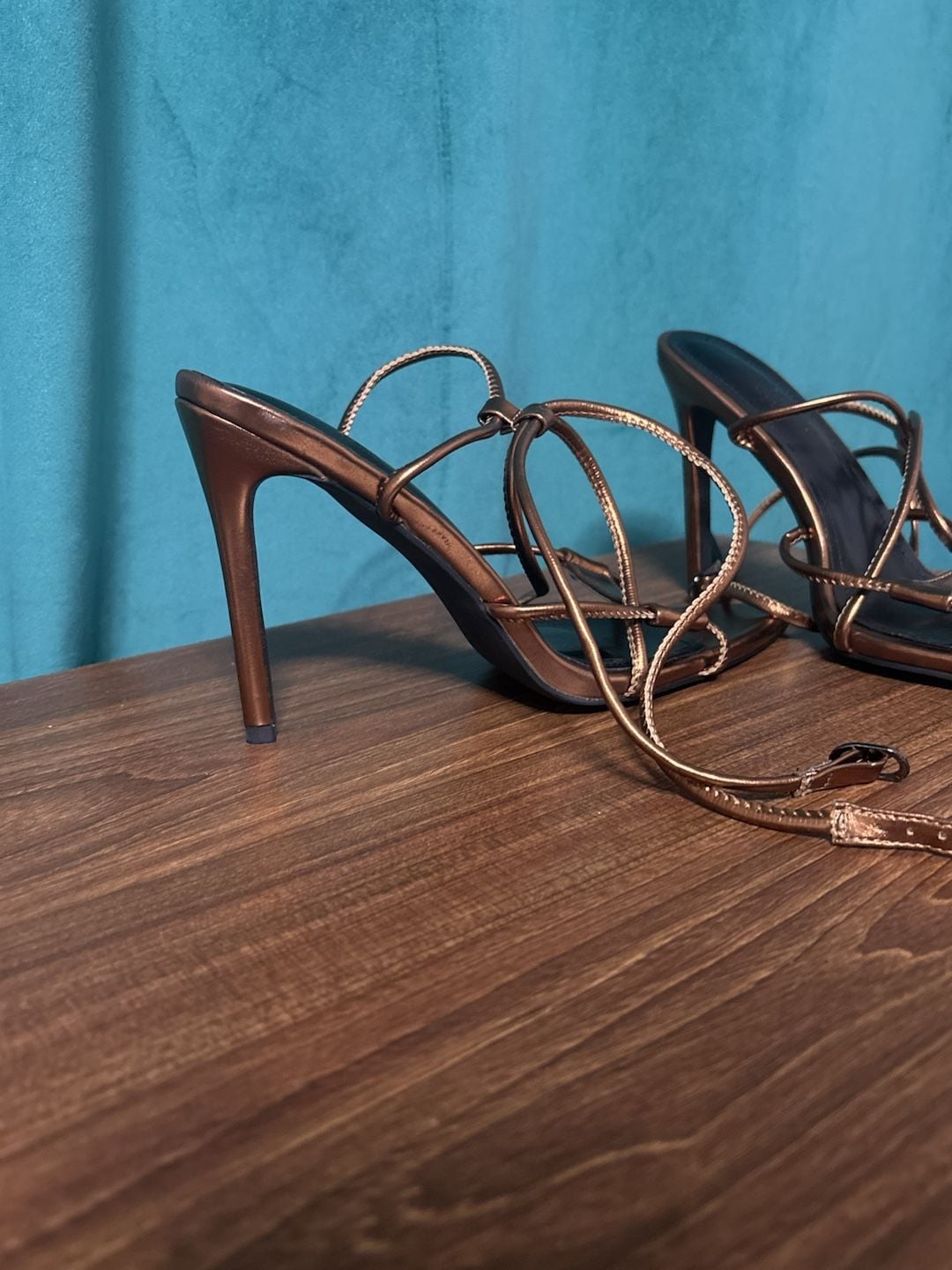Cenasans Paris Bronze Strappy Heeled Sandals Size 38 ( US 8) 5