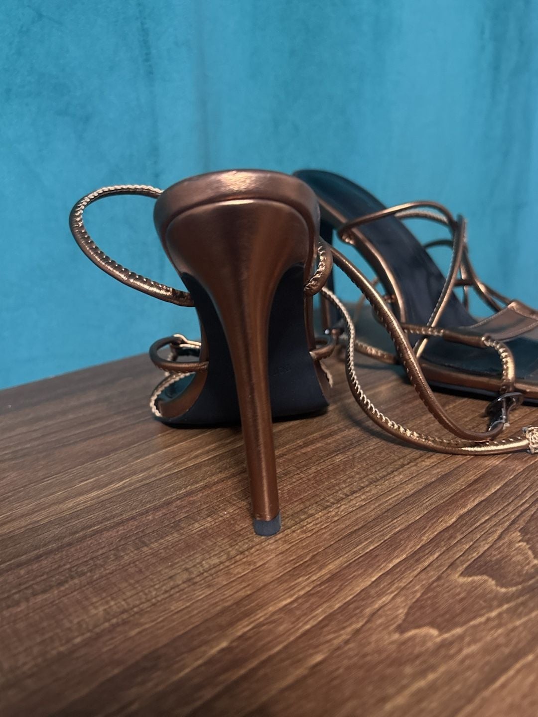 Cenasans Paris Bronze Strappy Heeled Sandals Size 38 ( US 8) 6