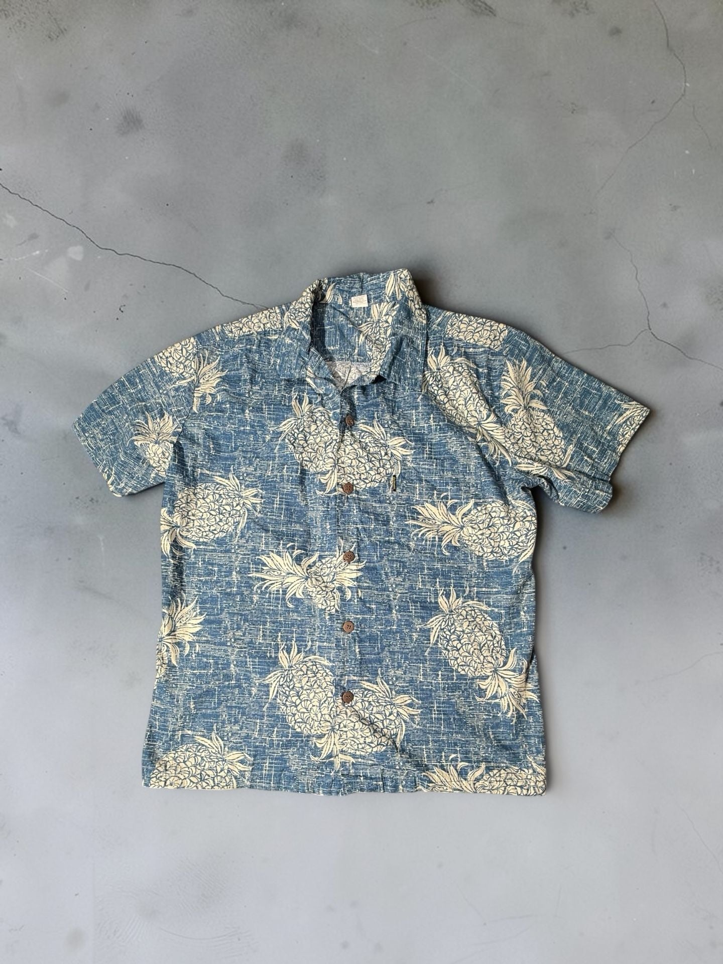 Palmwave Hawaii Pineapple Hawaiian Shirt Size L 1