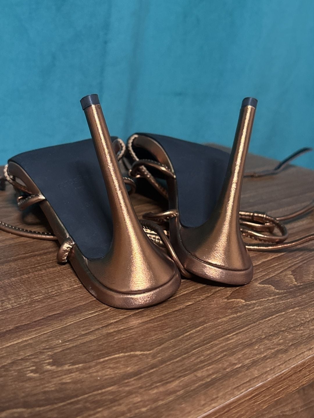 Cenasans Paris Bronze Strappy Heeled Sandals Size 38 ( US 8) 8