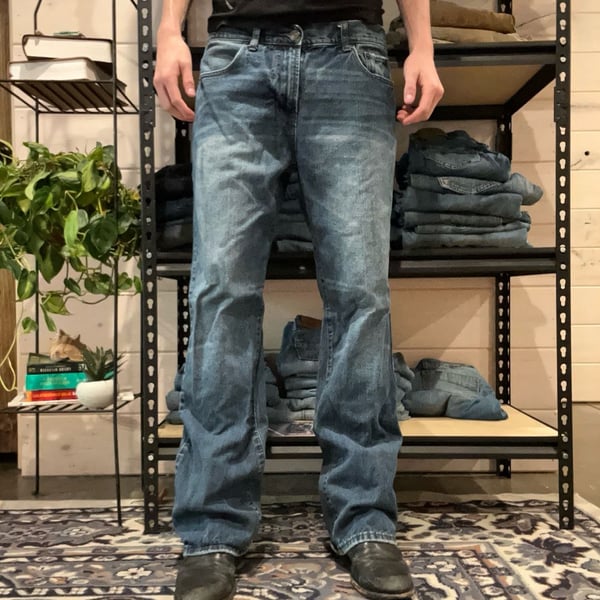 Aeropostale Driggs Slim Bootcut Jeans 34x34 Blue Denim