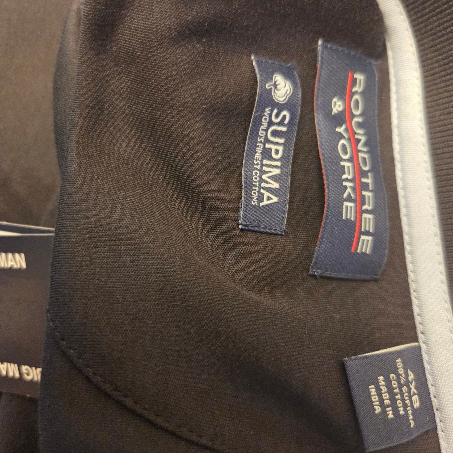 Roundtree & Yorke Polo Shirt Size 4XB Black Supima Cotton Pocket NWT 12