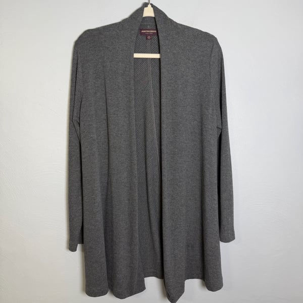 Johnston & Murphy Cardigan Size M Gray Open Front Sweater