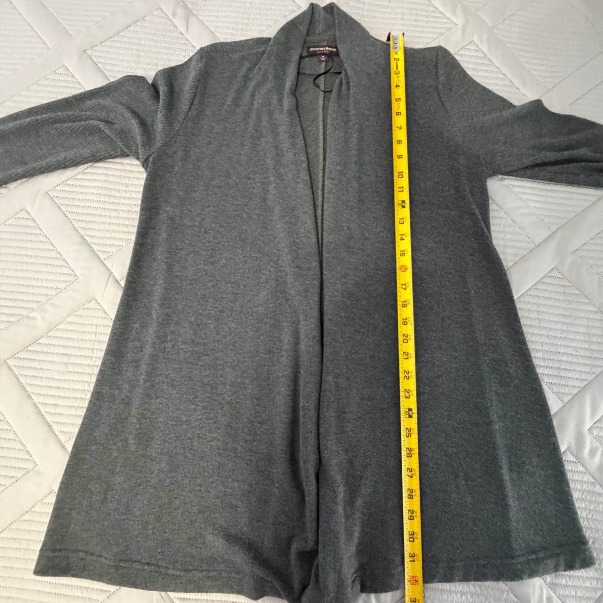 Johnston & Murphy Cardigan Size M Gray Open Front Sweater 5