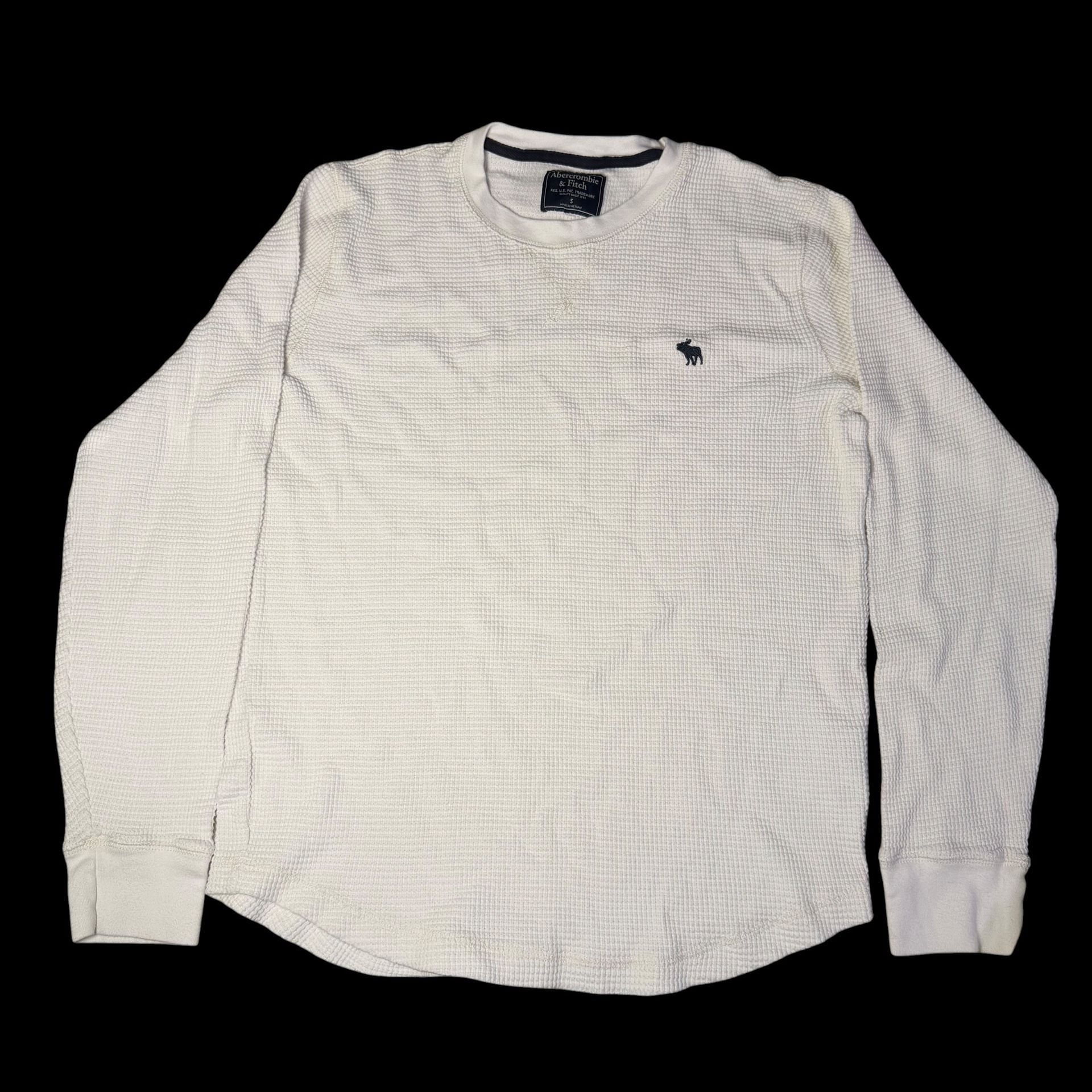 Abercrombie & Fitch Waffle Long Sleeve Thermal Shirt Size S White 2