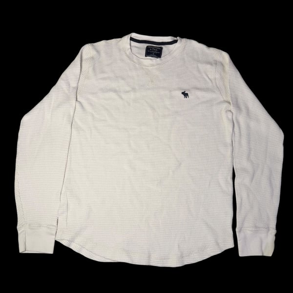 Abercrombie & Fitch Waffle Long Sleeve Thermal Shirt Size S White