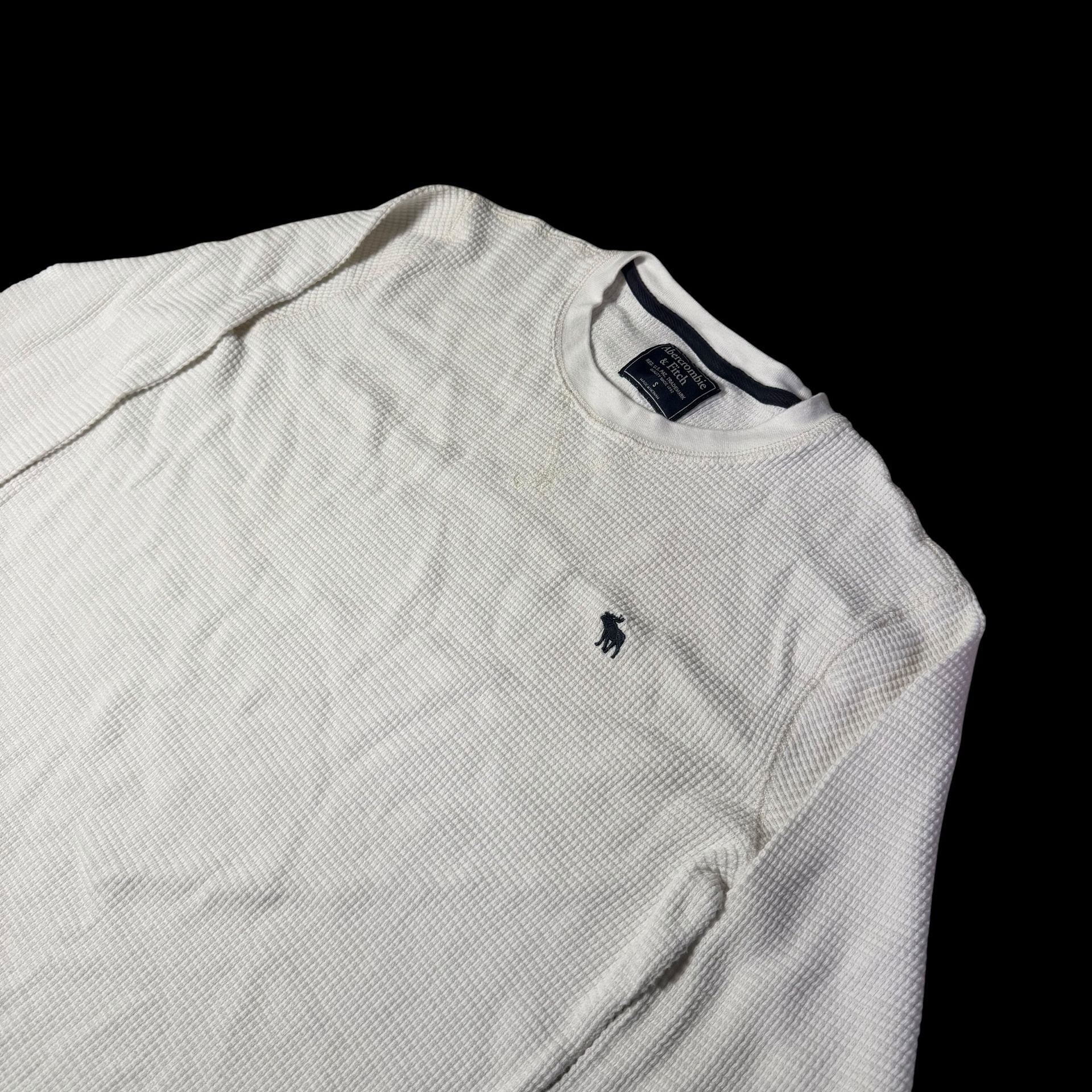 Abercrombie & Fitch Waffle Long Sleeve Thermal Shirt Size S White 4