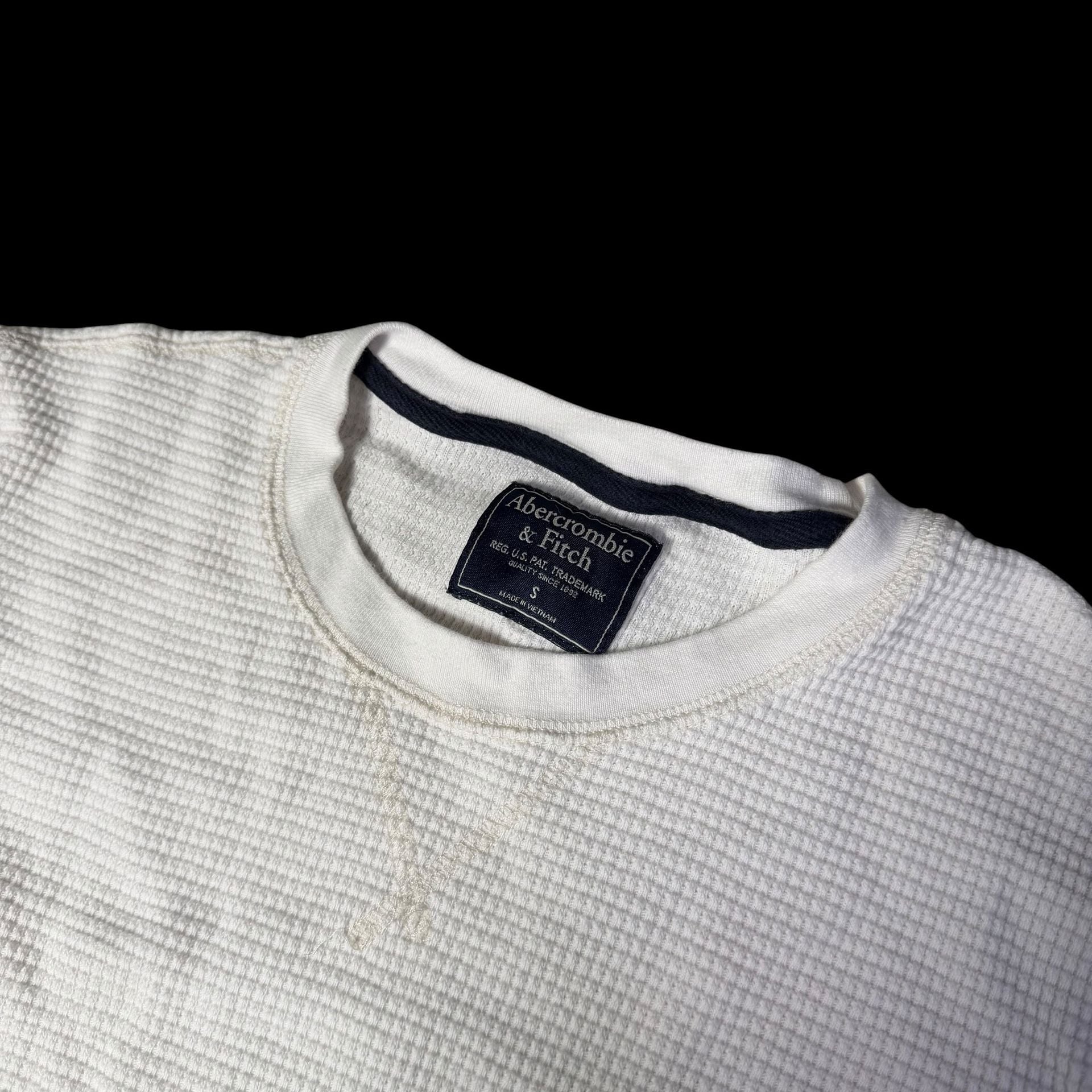 Abercrombie & Fitch Waffle Long Sleeve Thermal Shirt Size S White 5