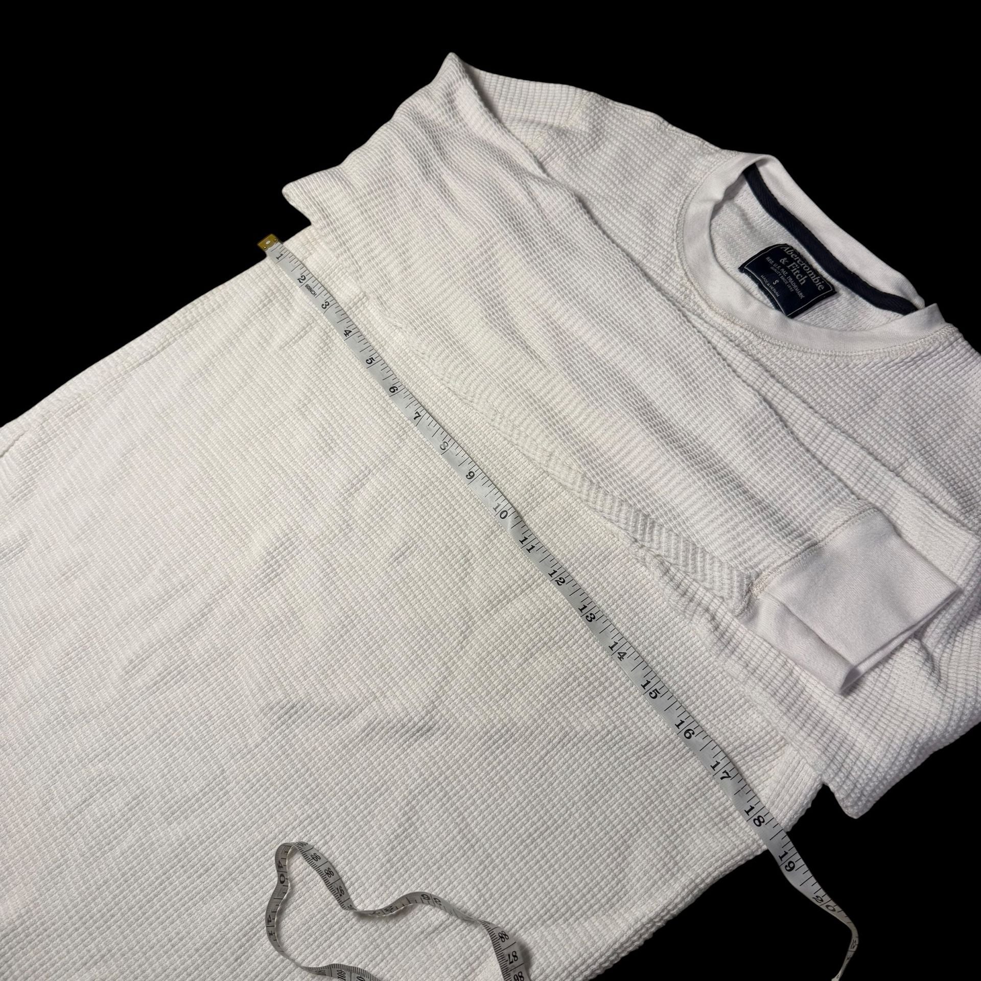 Abercrombie & Fitch Waffle Long Sleeve Thermal Shirt Size S White 6