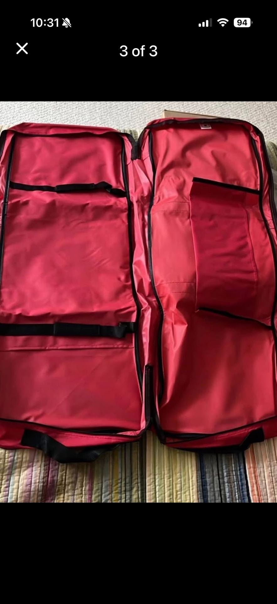 Charleston Wrap Gift Wrap Organizer Red Polyester Storage Bag 2