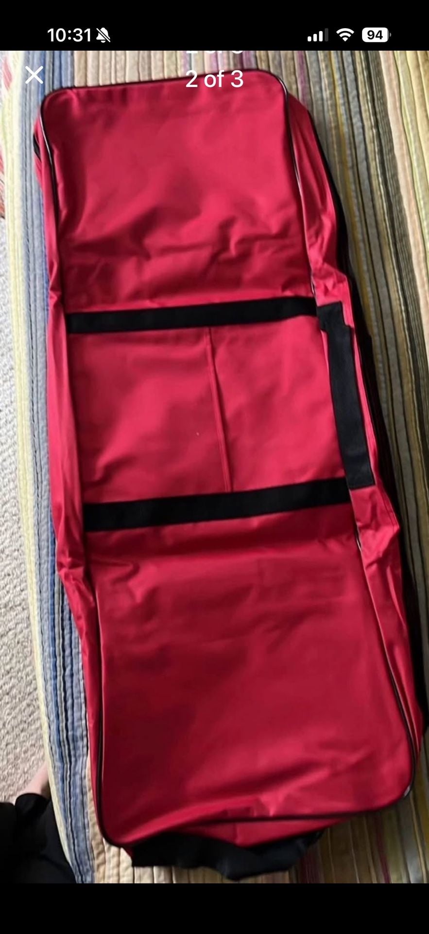 Charleston Wrap Gift Wrap Organizer Red Polyester Storage Bag 3