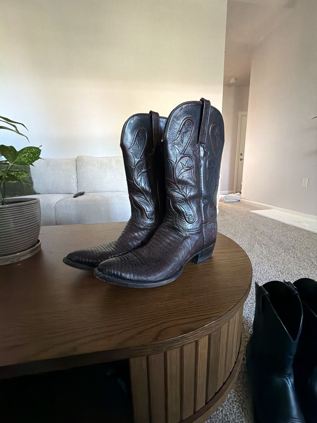 Lucchese Cowboy Boots Black Cherry Lizard 2