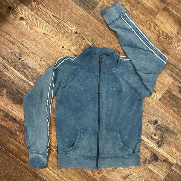 Steps Newyork Track Jacket Size L Blue Acid Wash