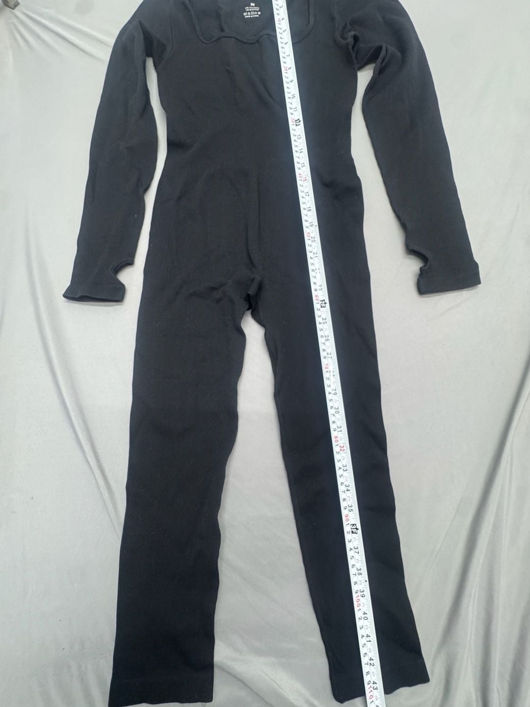 Unbranded Ribbed Long Sleeve Jumpsuit Size L Black 4