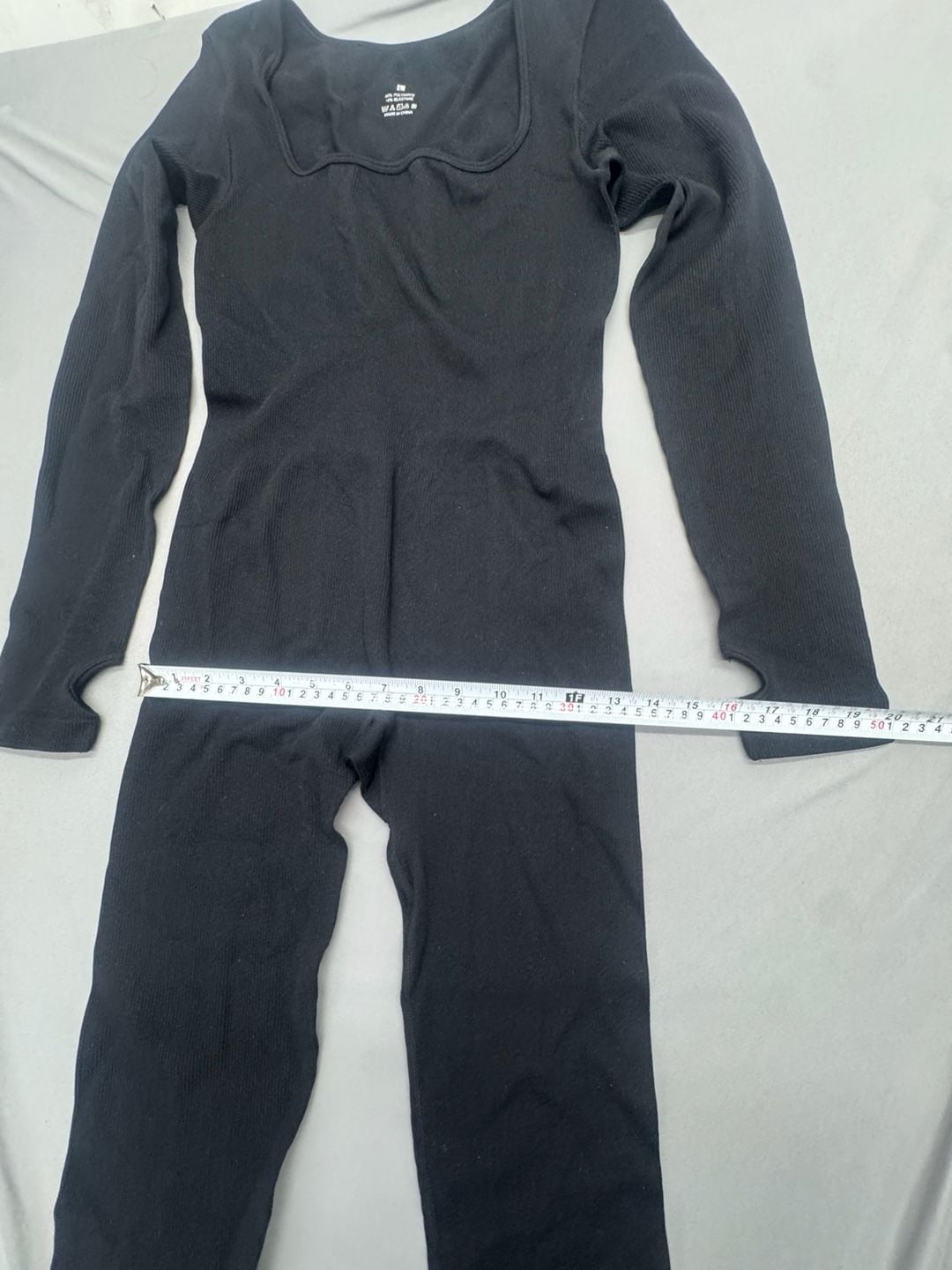 Unbranded Ribbed Long Sleeve Jumpsuit Size L Black 5