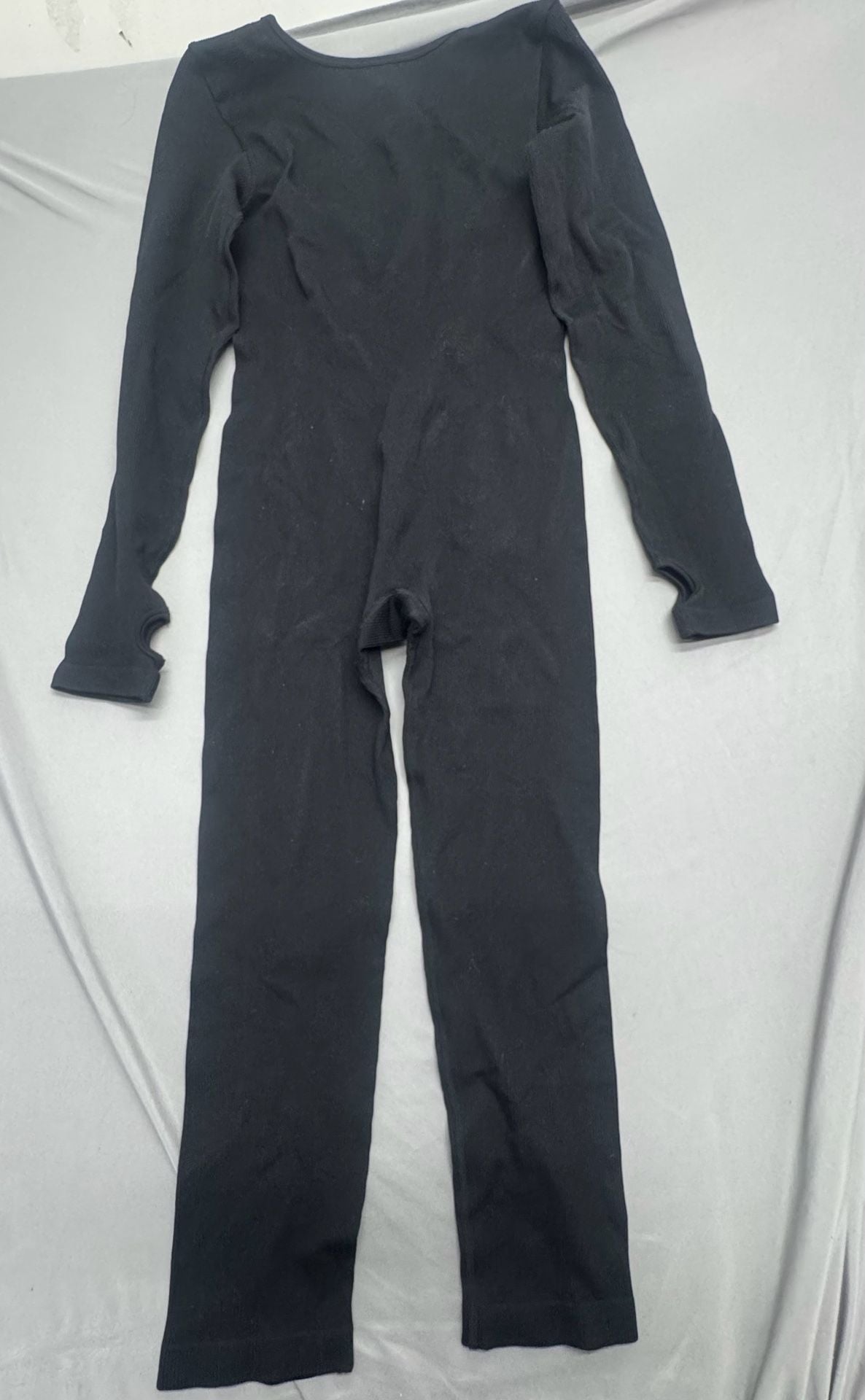 Unbranded Ribbed Long Sleeve Jumpsuit Size L Black 6