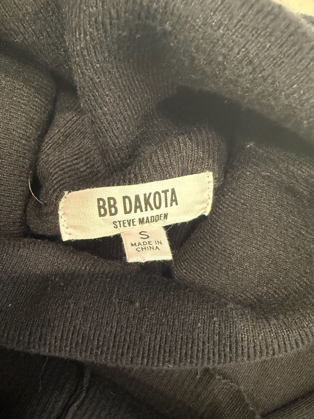 BB Dakota Steve Madden Turtleneck Sweater Size S Black 3