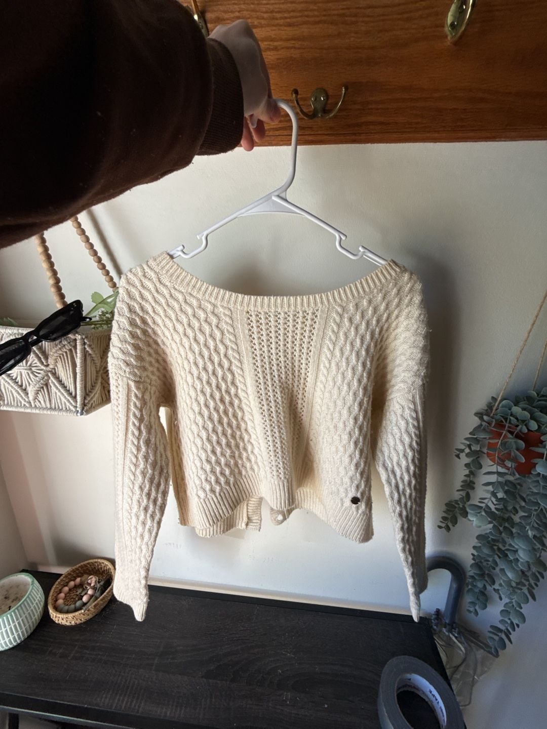 Cute Fall π cream Cable Knit Cardigan Cream 6