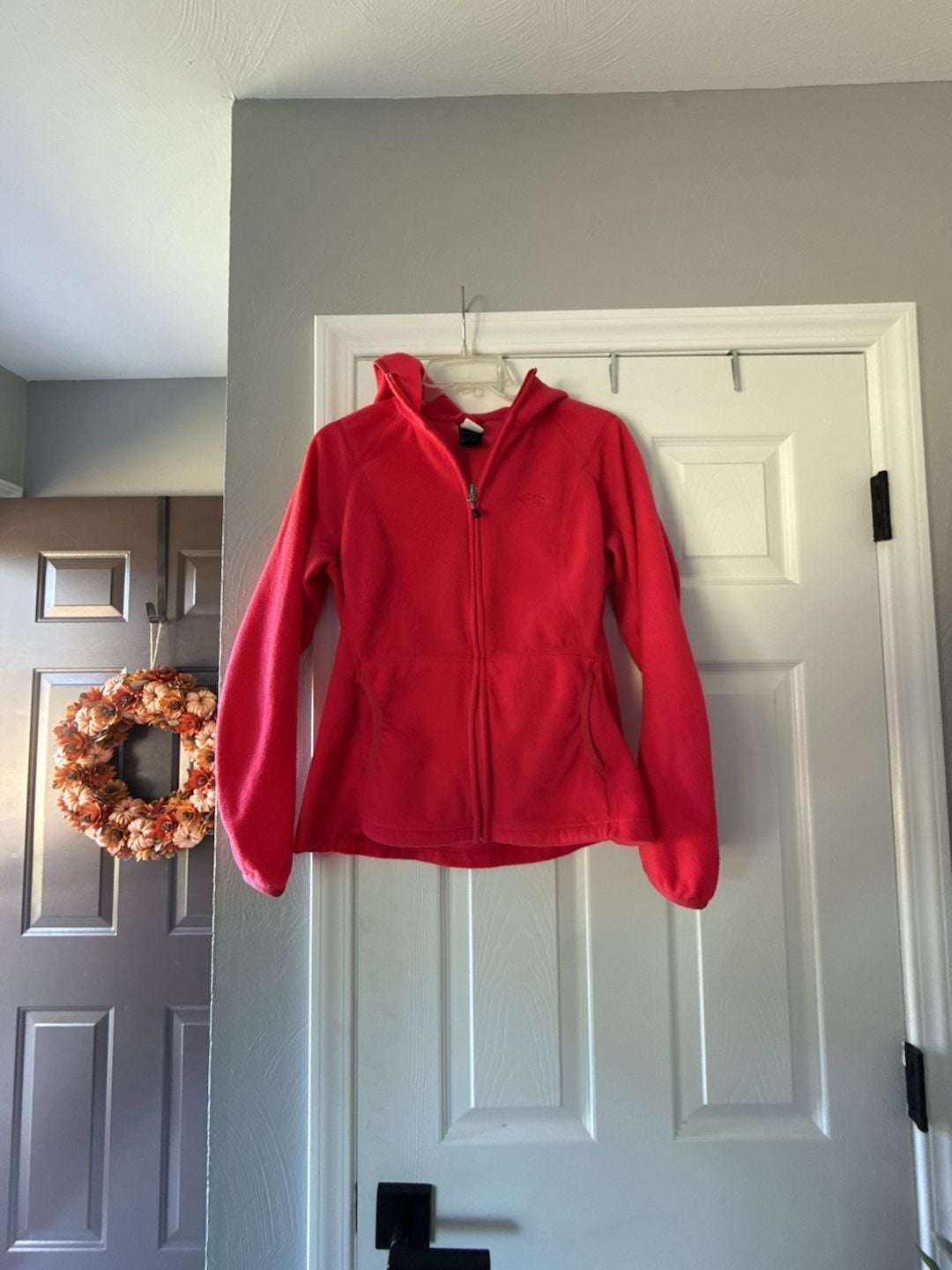 The North Face Fleece Zip Hoodie Size M Pink Full Zip Jacket 2