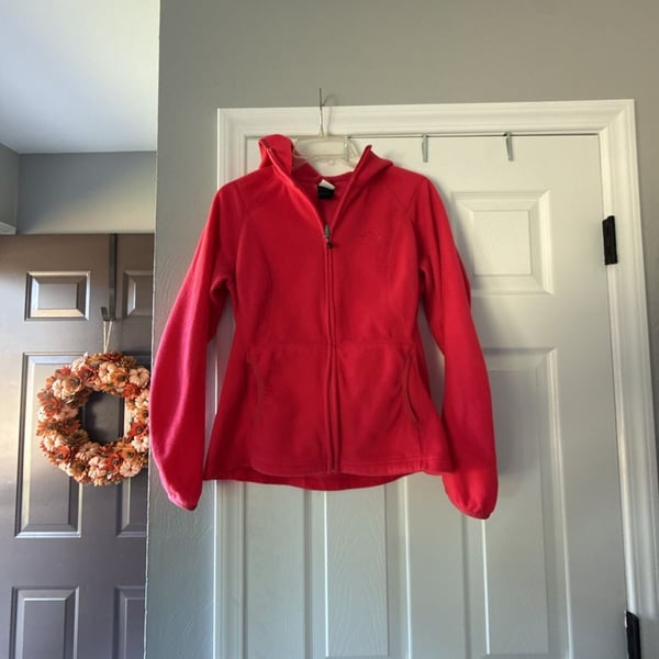 The North Face Fleece Zip Hoodie Size M Pink Full Zip Jacket
