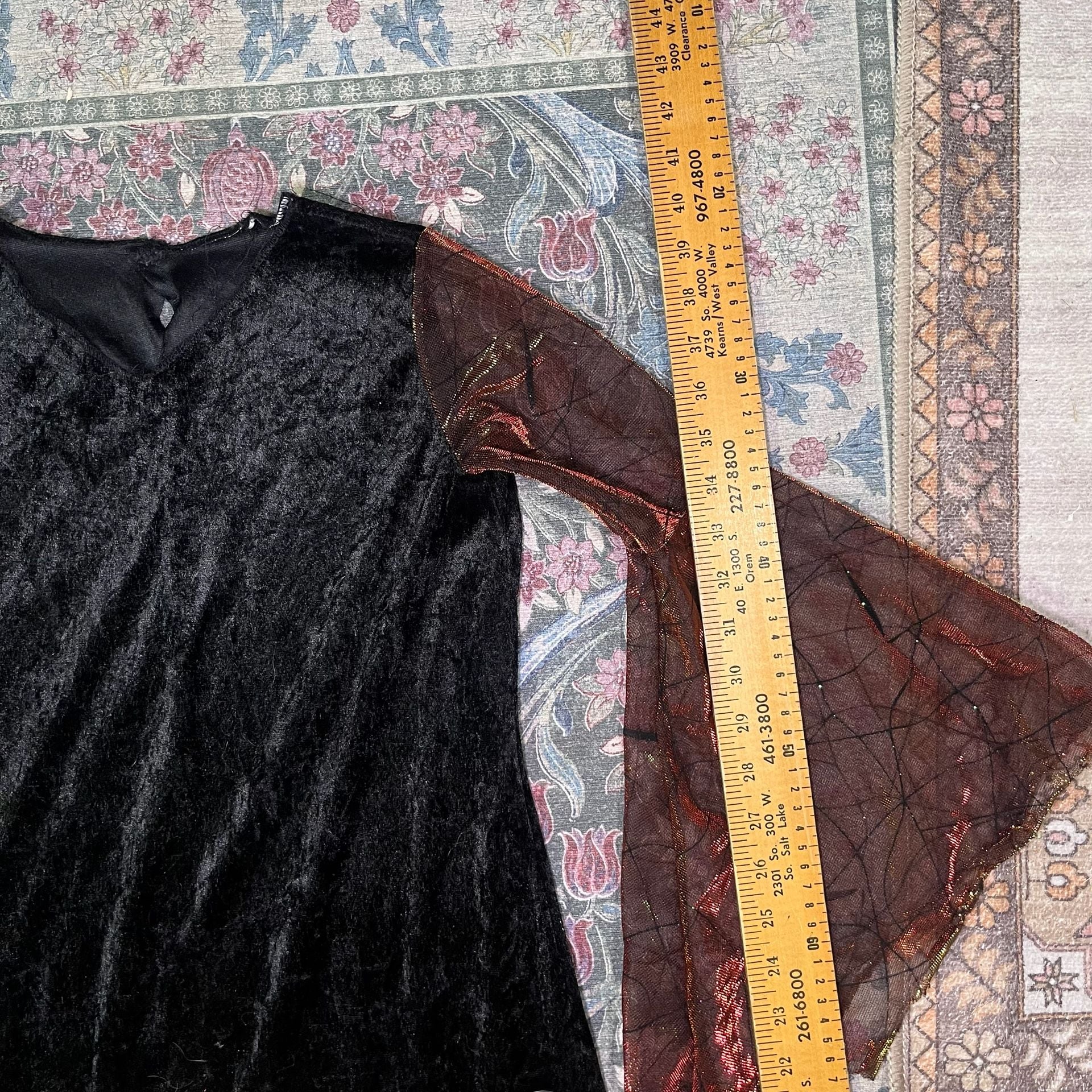 Disguise Velvet Spider Witch Costume Dress Black 2