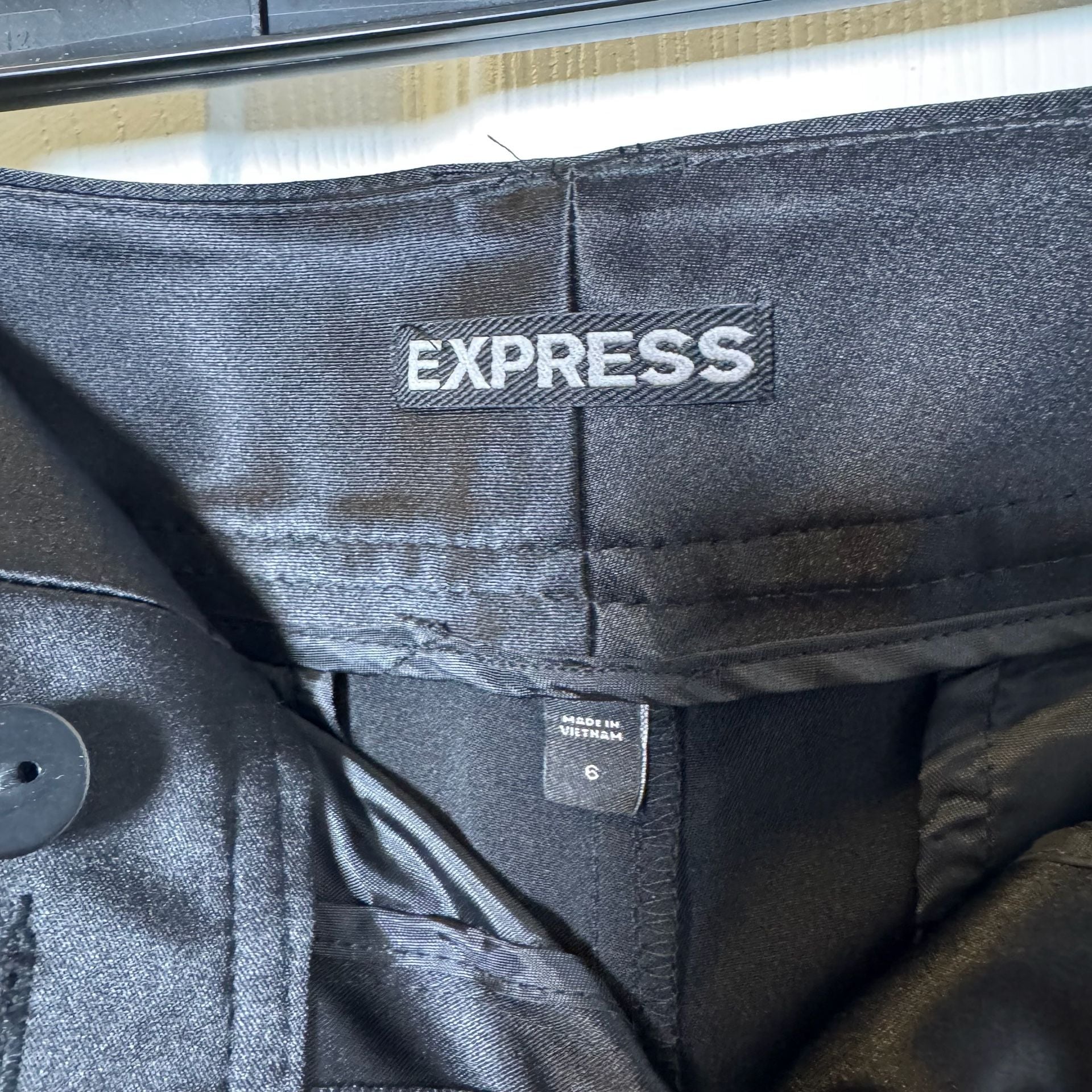 Express Black Satin Cuffed Pocket Shorts 3