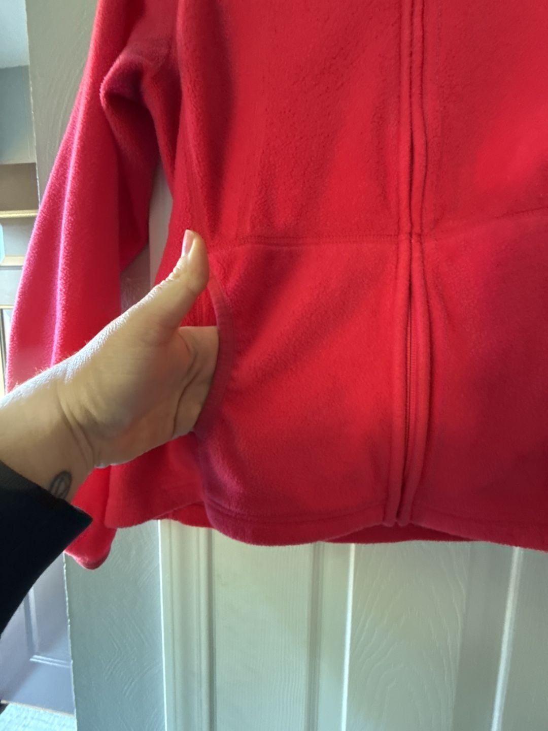 The North Face Fleece Zip Hoodie Size M Pink Full Zip Jacket 6