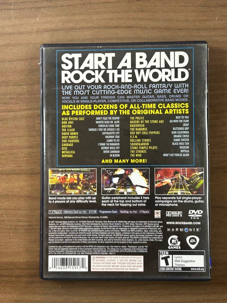 Rock Band Sony PlayStation 2 PS2 2007 Complete CIB Game Disc Manual 3
