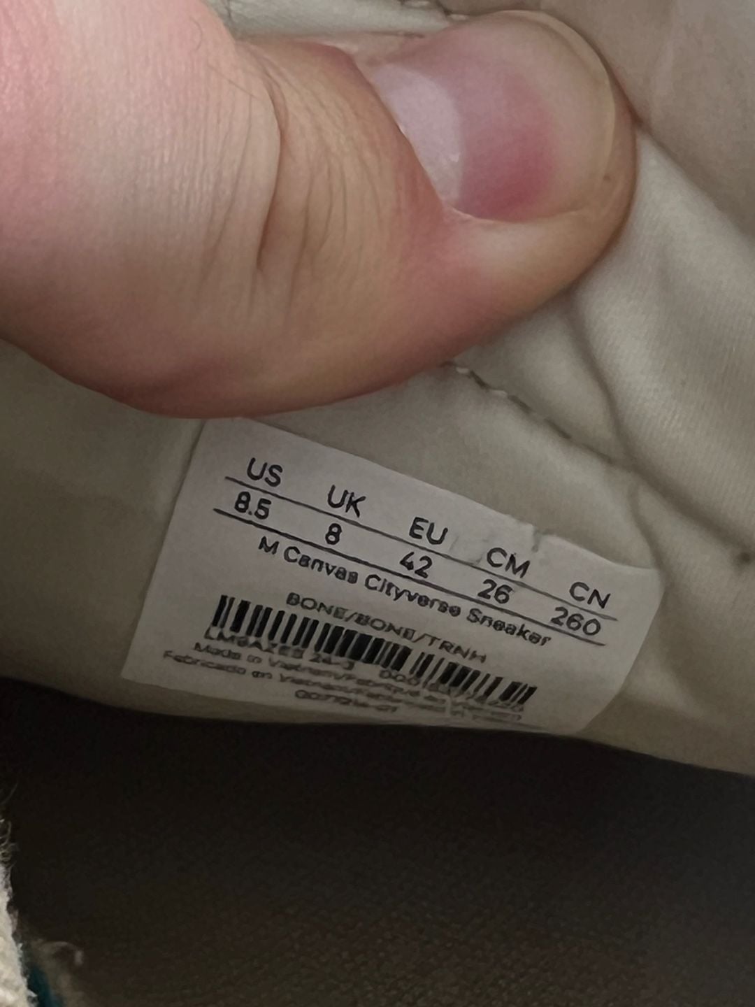 Lululemon M Canvas Cityverse Sneaker Size 8.5 Bone Canvas 9