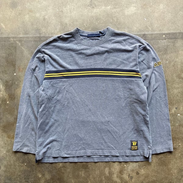 Y2K Aeropostale Long Sleeve Shirt Size XL Gray Striped 87