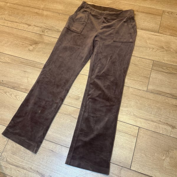 Juicy Couture Velour Pants Size M Brown Straight Leg Y2K