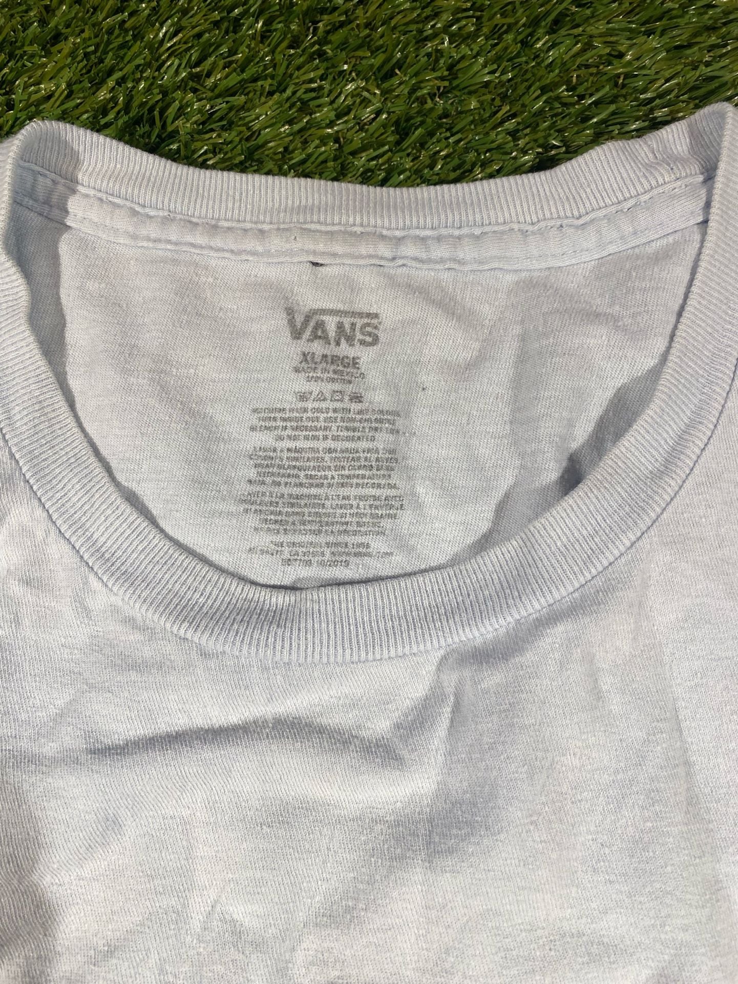 Vans Off the Wall T-Shirt Size XL Blue Checkerboard Graphic Skate 4