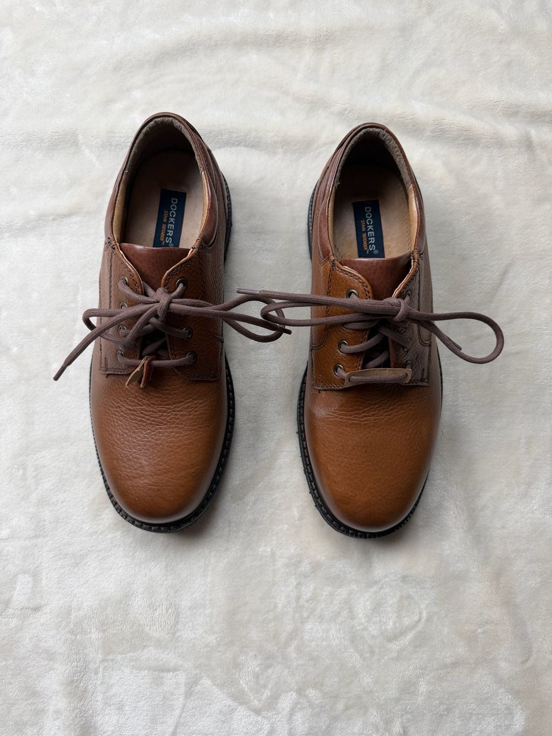 Dockers 2000โs stain defender Casual Oxford Shoes Brown Leather Size 8.5 2