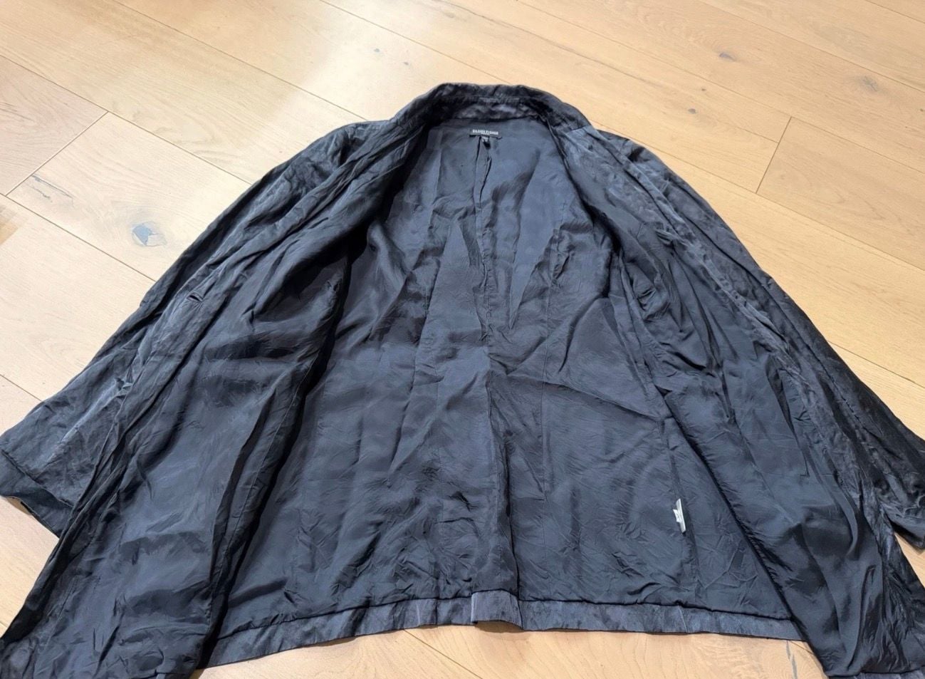 Eileen Fisher Steel Satin Jacket Size 1X Black Metallic Long Sleeve 8