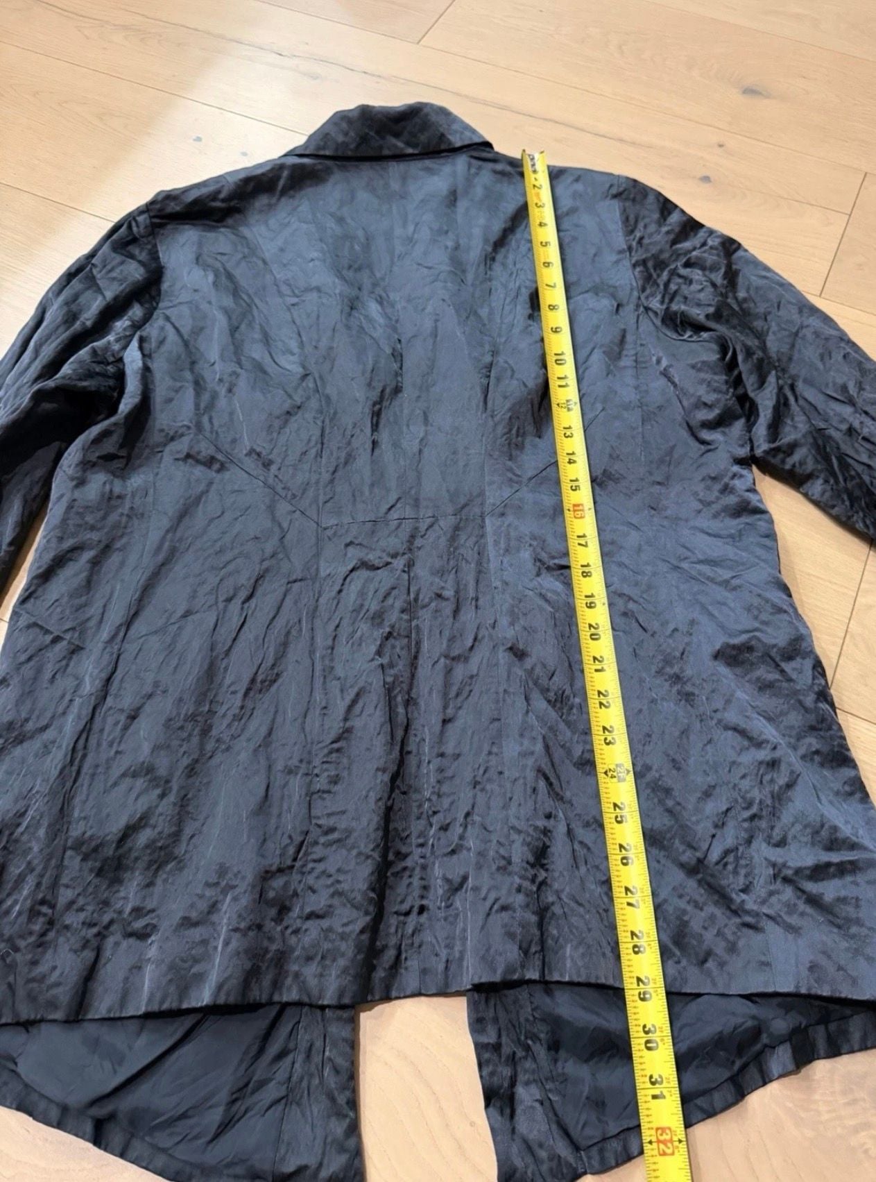 Eileen Fisher Steel Satin Jacket Size 1X Black Metallic Long Sleeve 11
