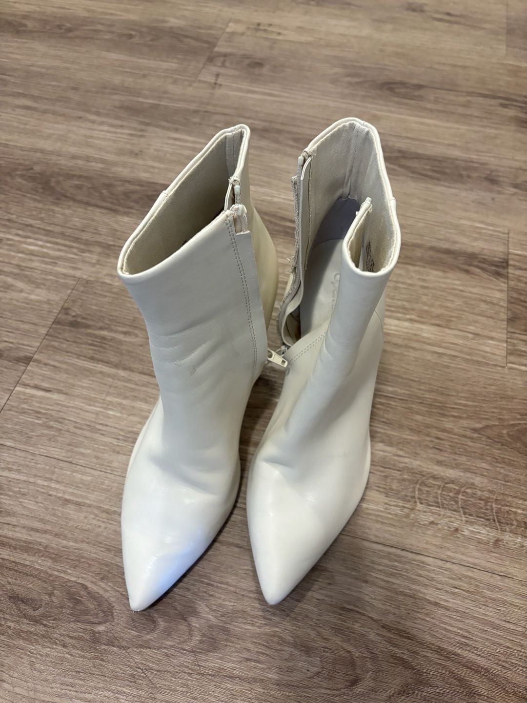 Open Edit White Ankle Boots 2