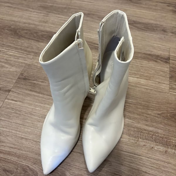 Open Edit White Ankle Boots