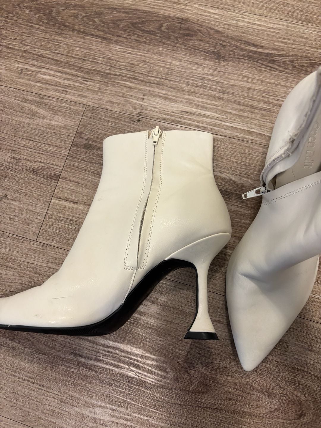 Open Edit White Ankle Boots 5