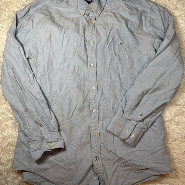 Tommy Hilfiger Regular Fit Stretch Oxford Shirt Size XXL Blue