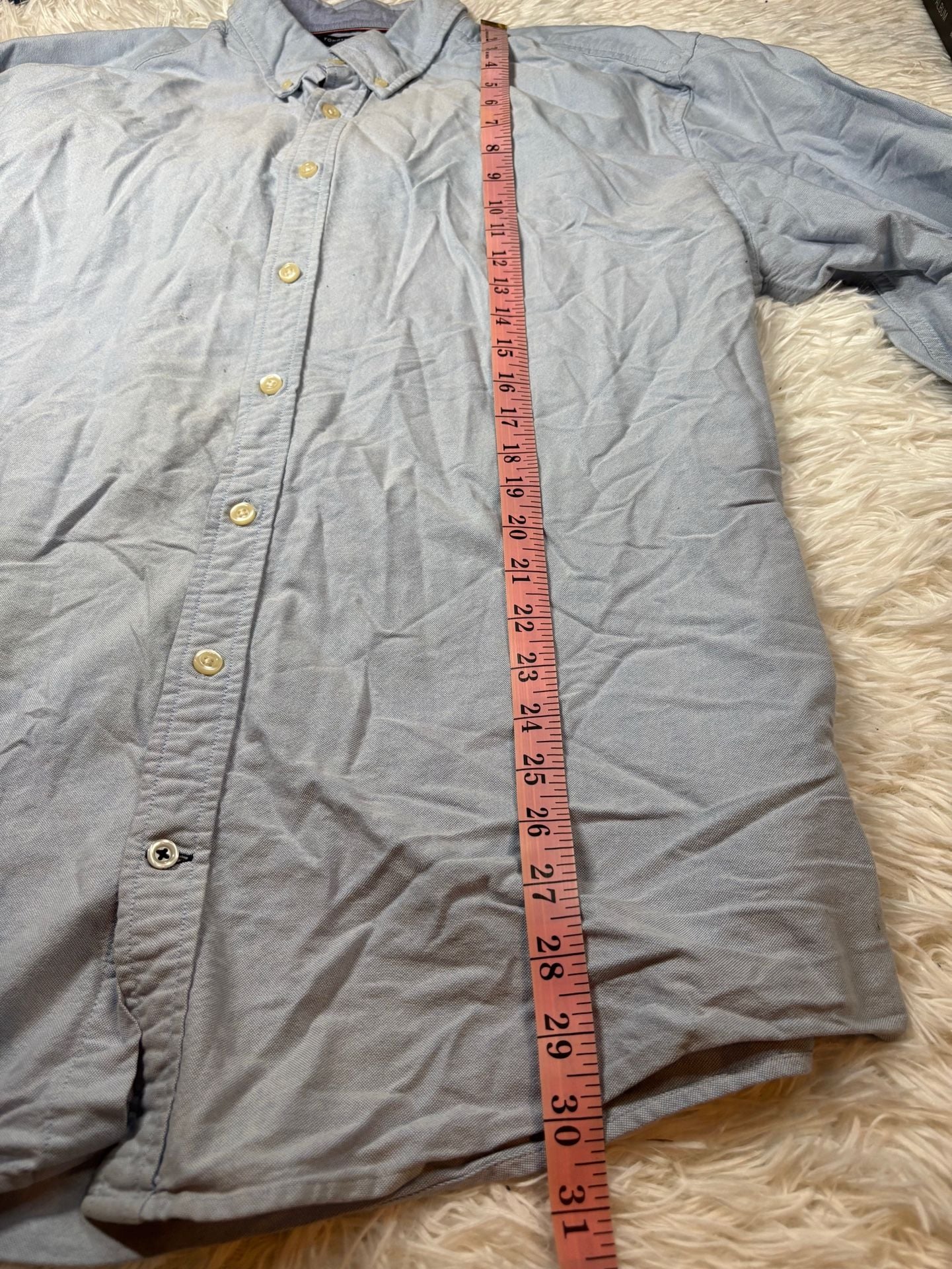 Tommy Hilfiger Regular Fit Stretch Oxford Shirt Size XXL Blue 4