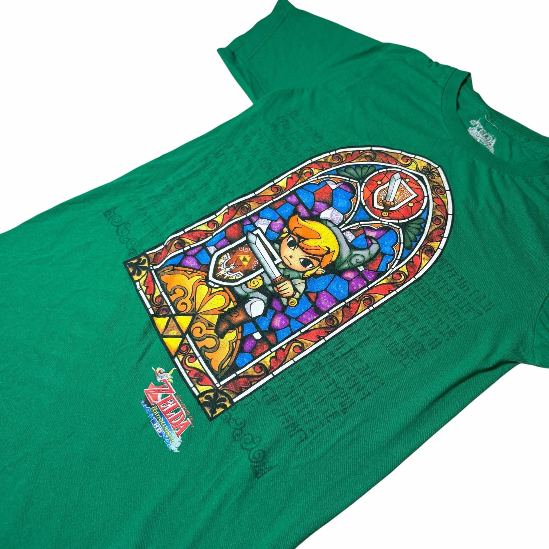 Nintendo The Legend of Zelda The Wind Waker Stained Glass T-Shirt Size S Green 4