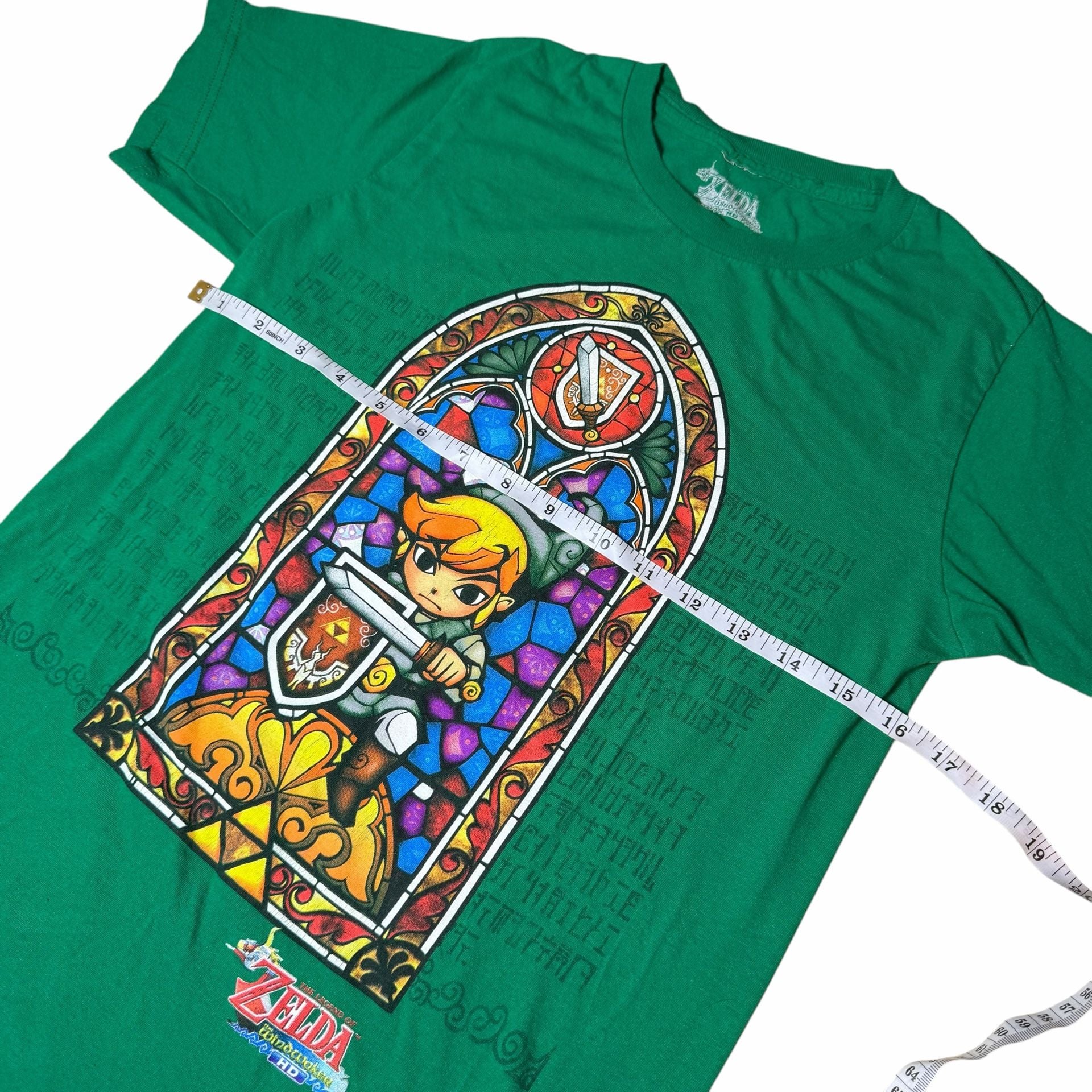 Nintendo The Legend of Zelda The Wind Waker Stained Glass T-Shirt Size S Green 6