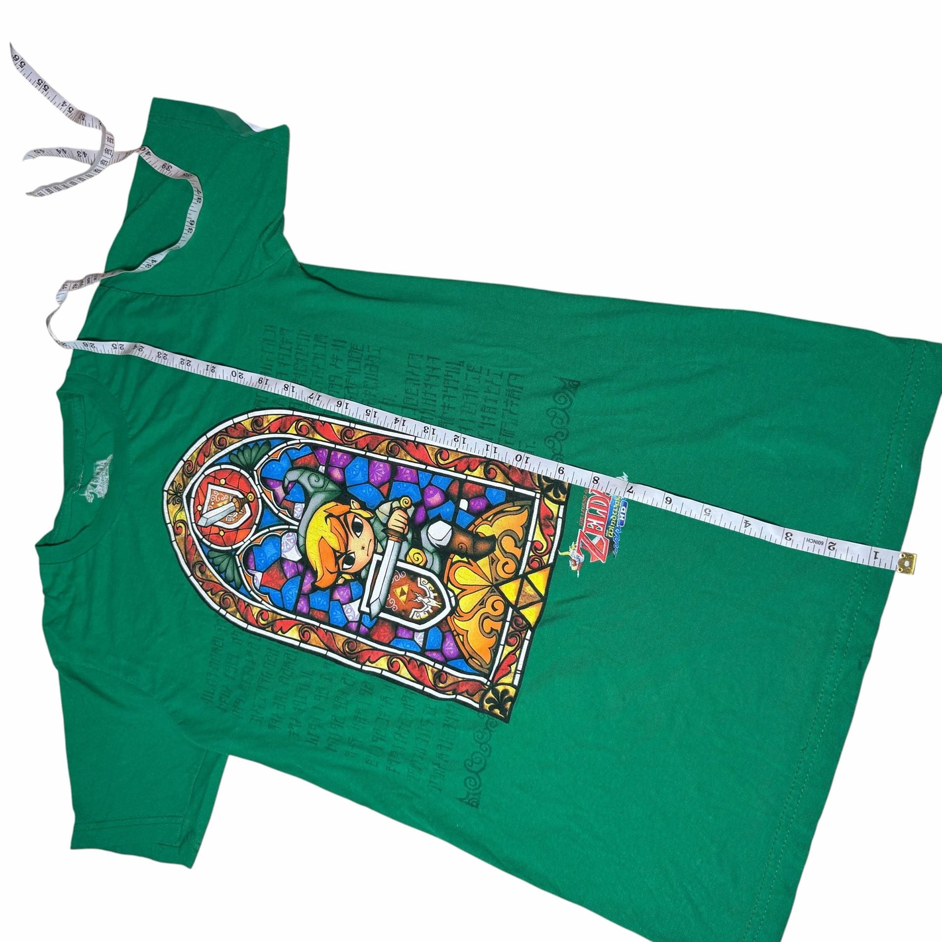 Nintendo The Legend of Zelda The Wind Waker Stained Glass T-Shirt Size S Green 7