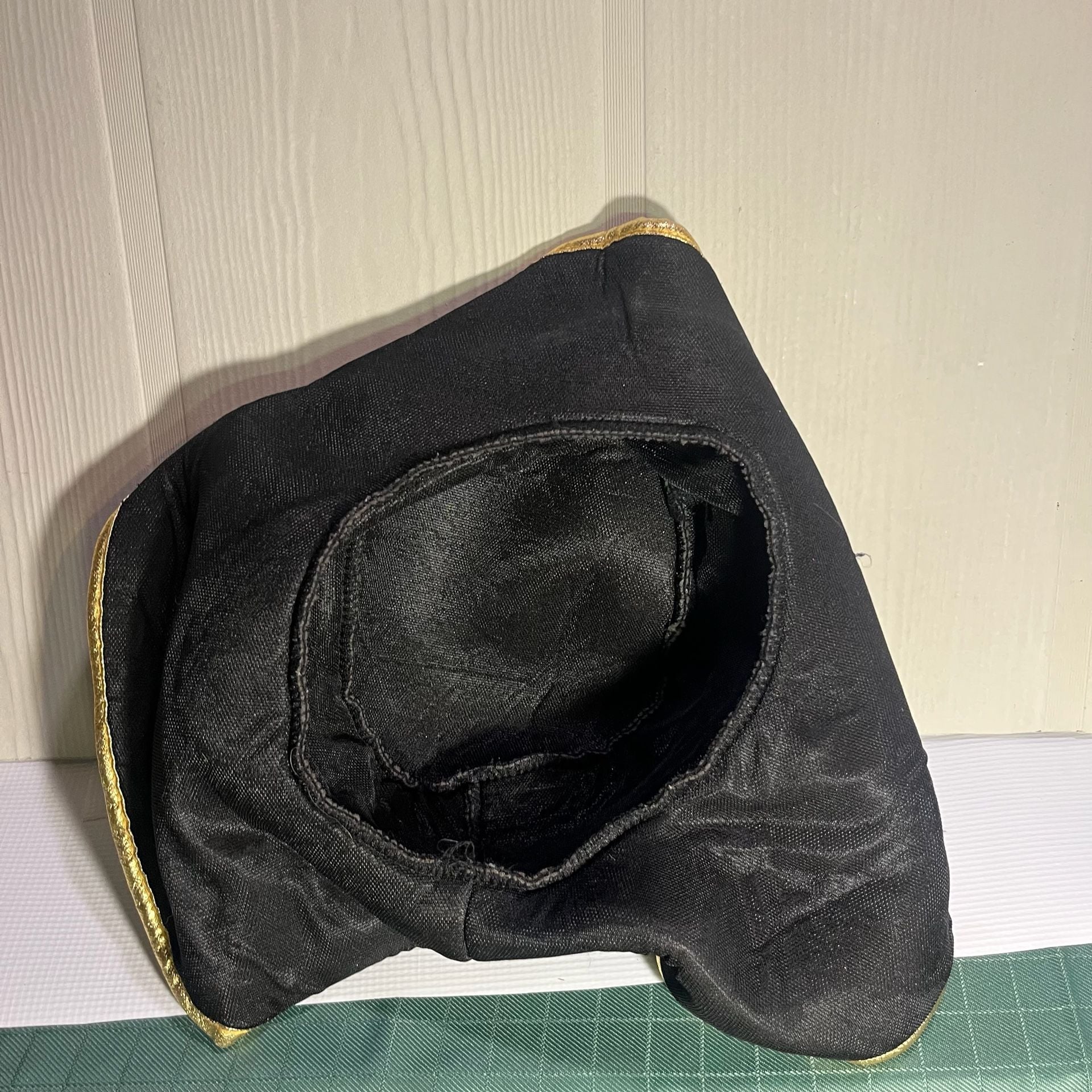 Costume Accessory Pirate Tricorn Hat Black Gold Trim 3