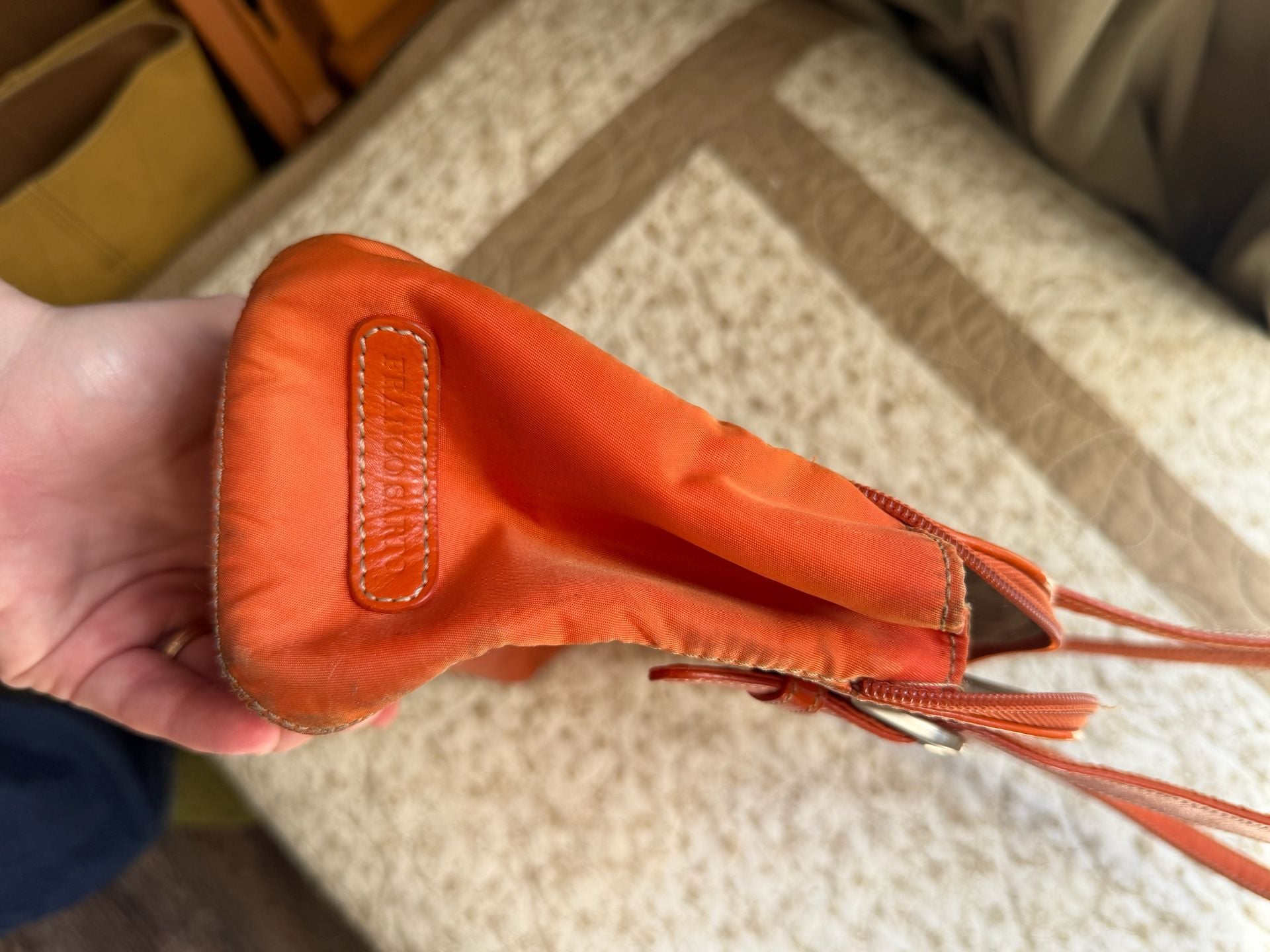Franco Sarto Orange Leather Shoulder Bag 3