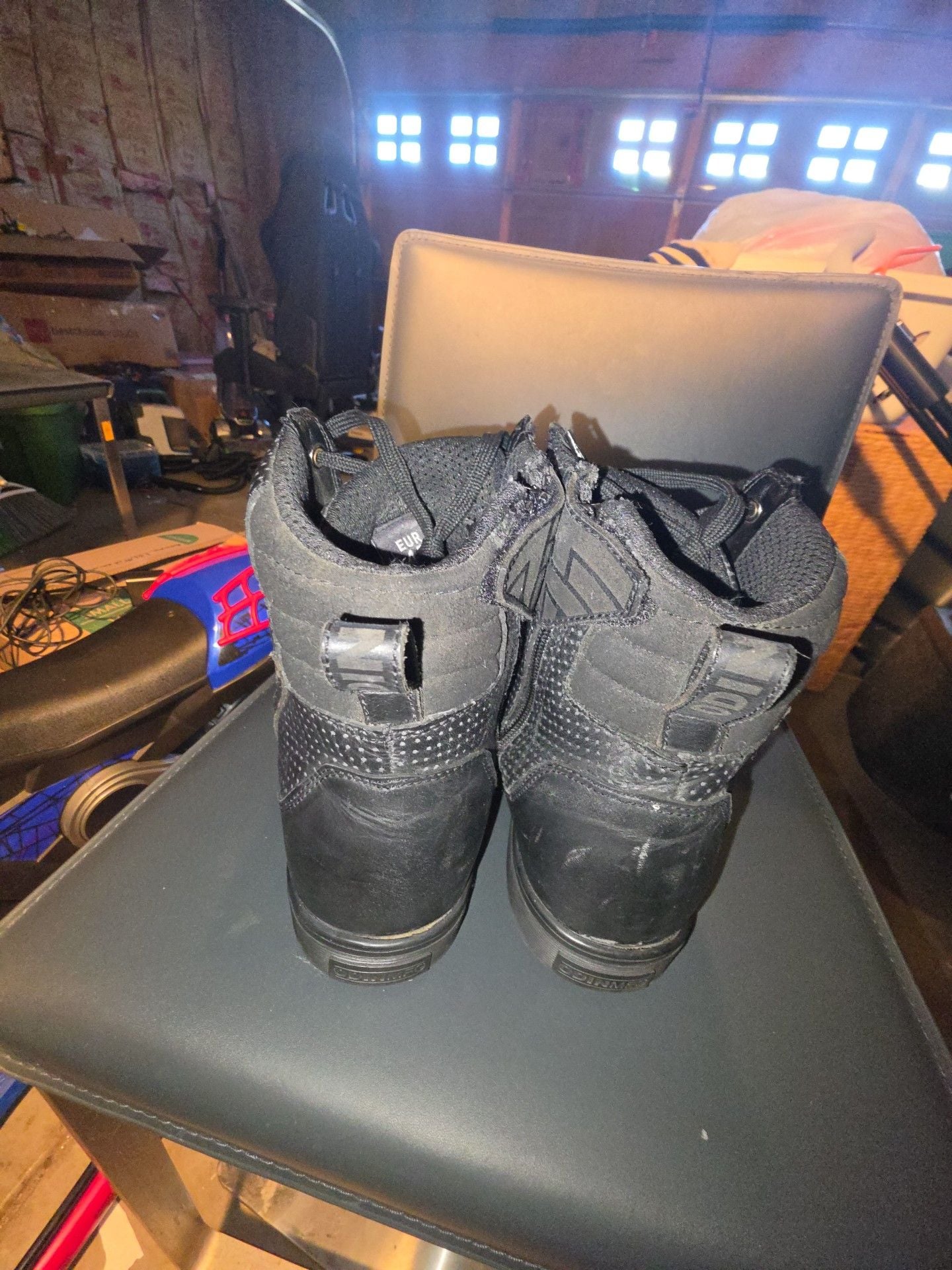Odin Mfg Riding Boots Size 12 Black Leather Motorcycle Shoes 4