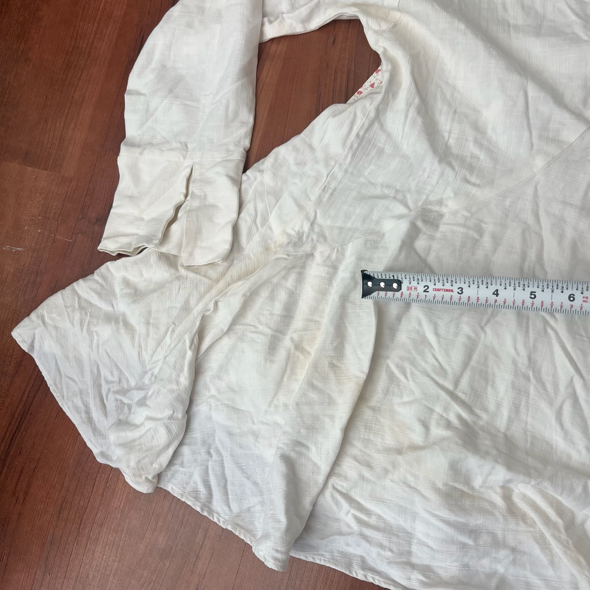 Free People Dress Size S White Gauze Cold Shoulder Mini Tunic Dress 8