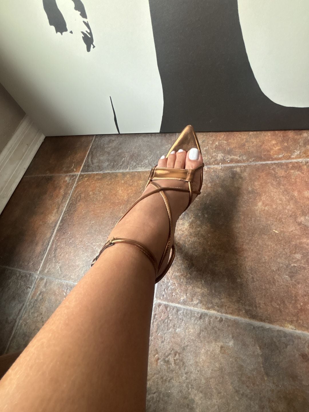 Cenasans Paris Bronze Strappy Heeled Sandals Size 38 ( US 8) 17