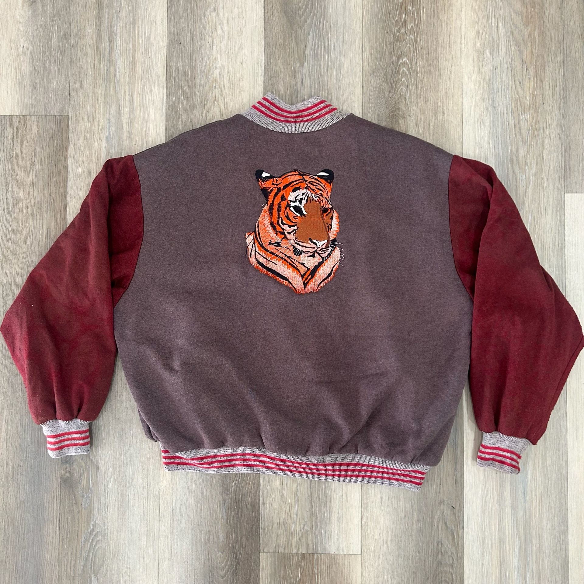 West Ark Varsity Jacket Size XL Brown Red Tiger Embroidered Letterman 2