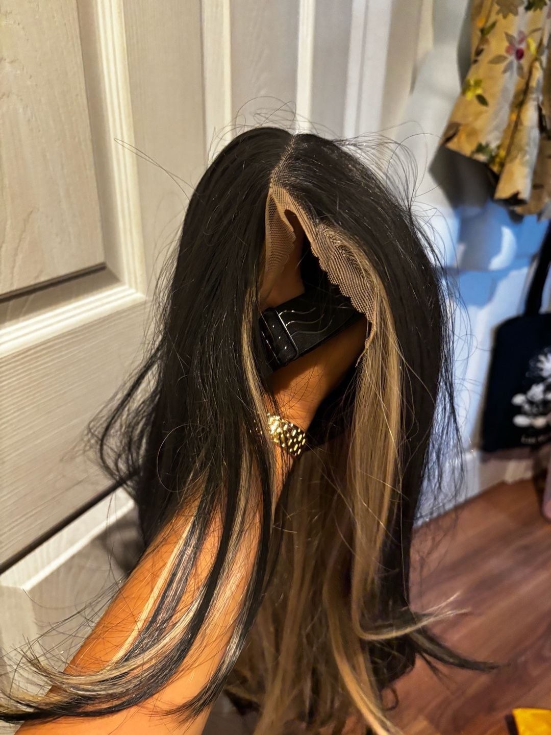 Brownbomb glueless Lace Front Wig Black/ Blonde 1